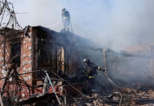 Aftermath of a Russian airstrike in Sloviansk