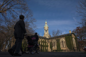 Students walk around the Princeton University campus in New Jersey