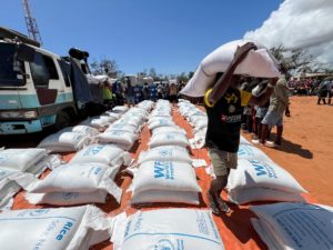World Food Progamme starts to distribute supplies to residents after cyclone Chido in Pemba