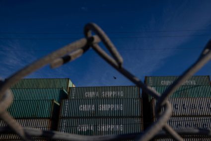 FILE PHOTO: China Shipping container are seen at the port of Oakland, California