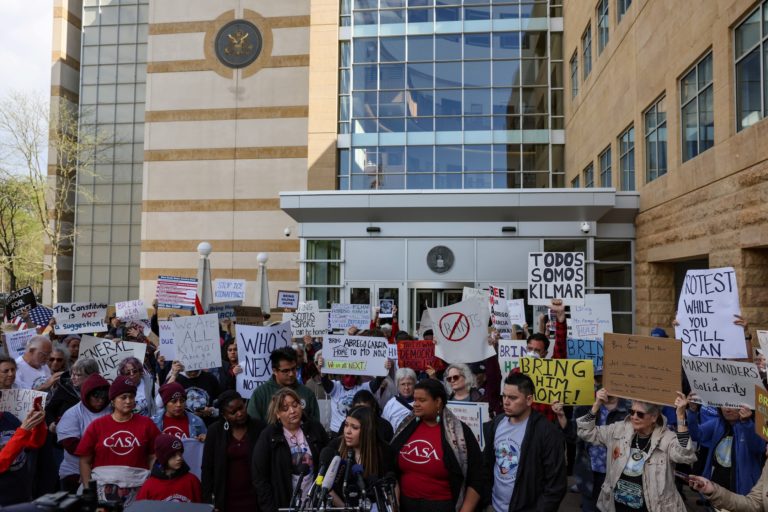 Hearing in the case related to Kilmar Abrego Garcia, the Salvadoran man who was deported without due process, in Greenbelt