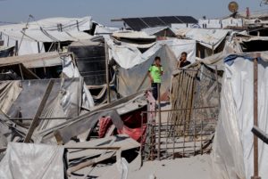 Israeli strike at a tent camp sheltering displaced people, in Khan Younis