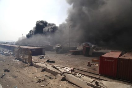 Explosion at the Shahid Rajaee port in Bandar Abbas