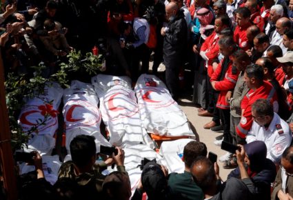 Palestinians mourn medics in Khan Younis