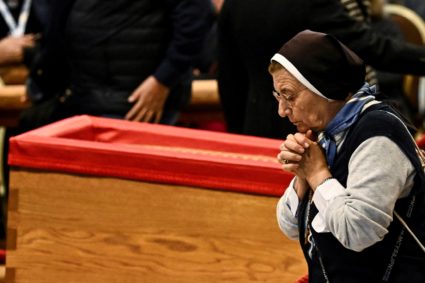 Pope Francis lies in state in St. Peter's Basilica at the Vatican