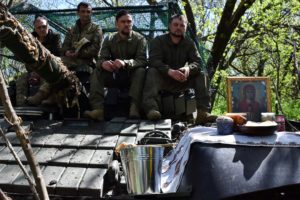 Easter celebration near a front line, in Zaporizhzhia region