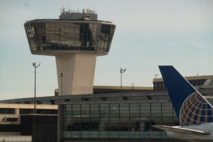 The air traffic control tower at Newark Liberty International Airport