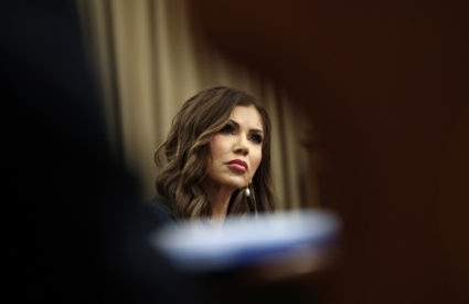 Secretary of Homeland Security Kristi Noem testifes on Capitol Hill in Washington