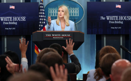 White House Press Secretary Leavitt holds a briefing at the White House in Washington, U.S.