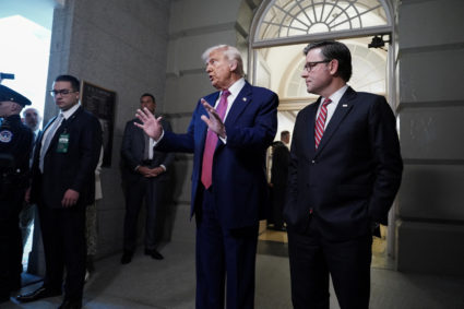 WATCH: Trump arrives on Capitol Hill to push budget bill