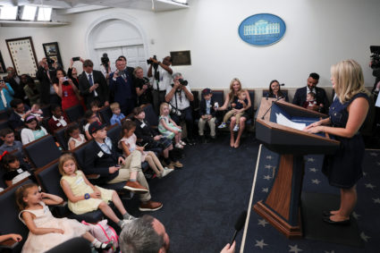 WATCH: White House holds briefing for 'take your kids to work day' as Trump visits Capitol Hill