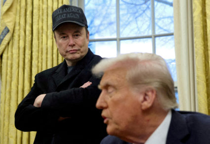 FILE PHOTO: FILE PHOTO: Elon Musk and President Donald Trump are shown in the Oval Office in Washington
