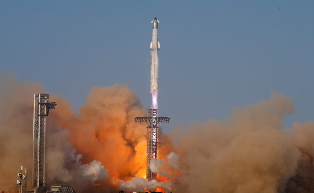 SpaceX's next-generation Starship spacecraft atop its Super Heavy booster is launched