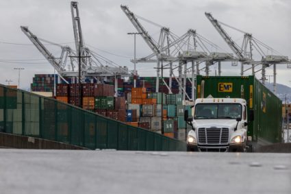Shipping containers are seen at the port of Oakland, as trade tensions continue over U.S. tariffs with China, in Oakland, ...
