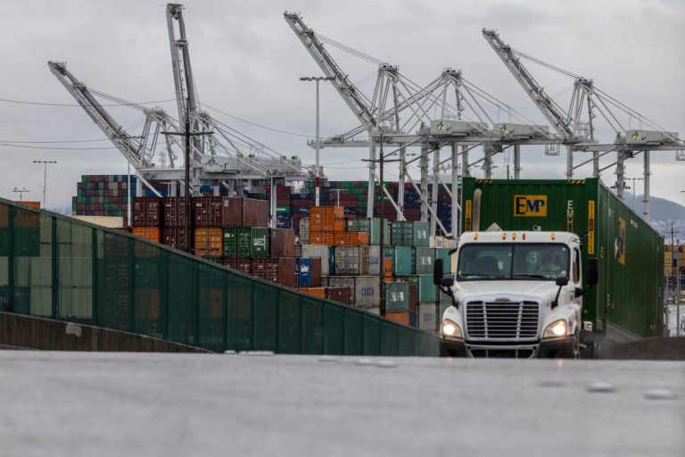Shipping containers are seen at the port of Oakland, as trade tensions continue over U.S. tariffs with China, in Oakland, ...