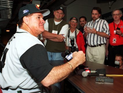 PETE ROSE PRESS CONFERENCE IN BUFFALO.