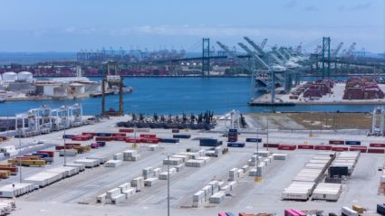 A lack of container ships at the Port of Los Angeles