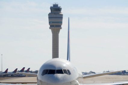 FILE PHOTO: An air traffic control tower is seen in Atlanta
