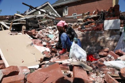 Tornado damage in St. Louis