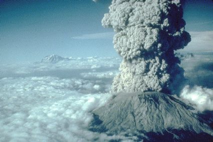 File photo showing second major eruption of Mount St. Helens in the state of washington in 1980.