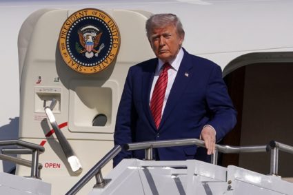 U.S. President Trump arrives in New Jersey