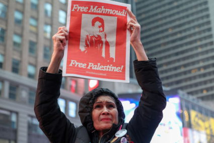 Protesters rally and march for Mahmoud Khalil in New York