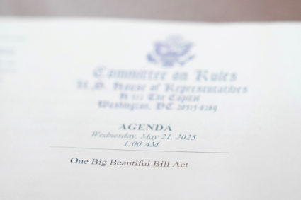 FILE PHOTO: A view of an agenda with the words "One Big Beautiful Bill Act