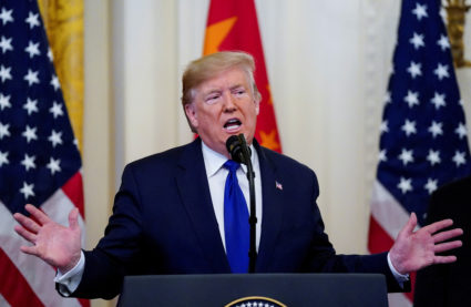U.S. President Trump hosts U.S.-China trade signing ceremony at the White House in Washington