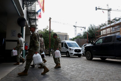 Protest against federal immigration sweeps, in San Antonio