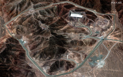 A satellite image shows the Fordo nuclear facility in Iran