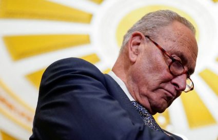 Senate Democratic leaders hold a press conference following their weekly policy lunches on Capitol Hill in Washington