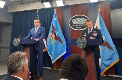 U.S. Defense Secretary Hegseth and Air Force Chief Caine hold briefing at Pentagon