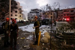 Aftermath of missile attack from Iran on Israel