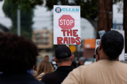 Workers and families react to ICE raids, in Culver City