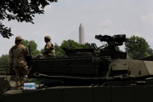 Preparations for the U.S. Army 250th anniversary parade, in Washington