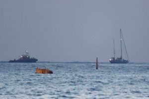 Gaza-bound British-flagged yacht "Madleen" approaches Ashdod port in Israel following a take over last night by the Israel...