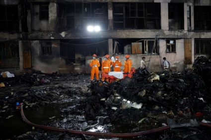 Aftermath of the Air India crash during take-off, in Ahmedabad