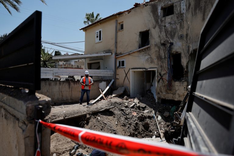 Aftermath of drone attack from Iran on Israel in Beit Shean