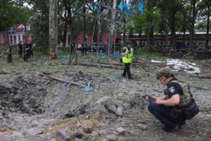Aftermath of a Russian air strike in Kharkiv