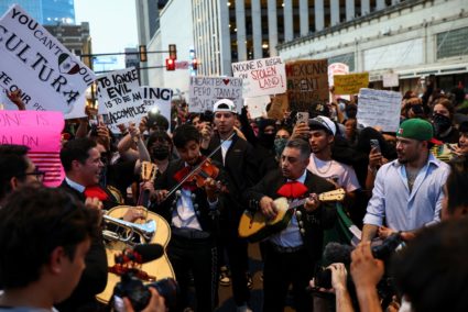 Protest against federal immigration sweeps, in San Antonio