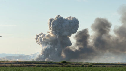 Explosion at California fireworks warehouse sets off massive blaze