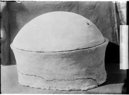 An ancient Egyptian ceramic pot excavated in 1902 at a site of rock-cut tombs at Nuwayrat