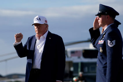 U.S. President Trump arrives at Joint Base Andrews