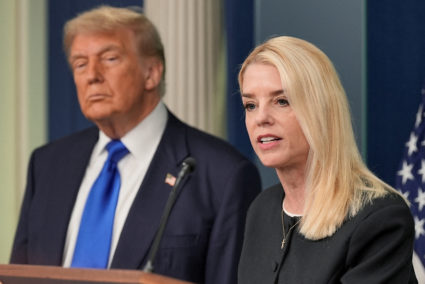 FILE PHOTO: Trump defends Bondi amid backlash over Epstein files