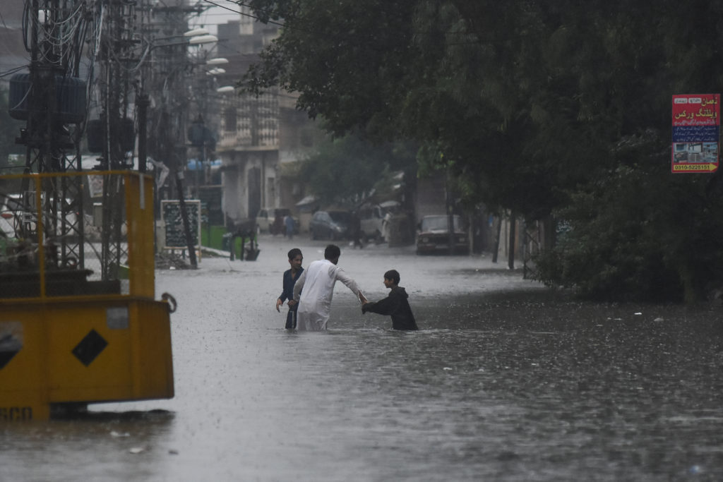 Heavy monsoon rains in Pakistan have killed at least 54 people in 24 hours, officials say