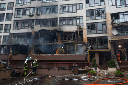 Russia launches a major aerial attack on Kyiv hours before high-level talks on weapons support for Ukraine