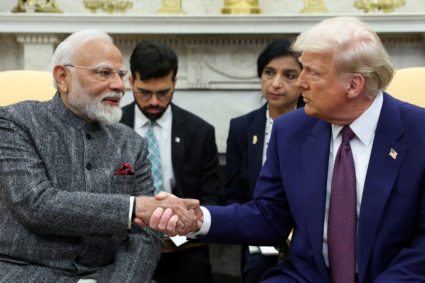 FILE PHOTO: Indian Prime Minister Narendra Modi meets with U.S. President Donald Trump at the White House