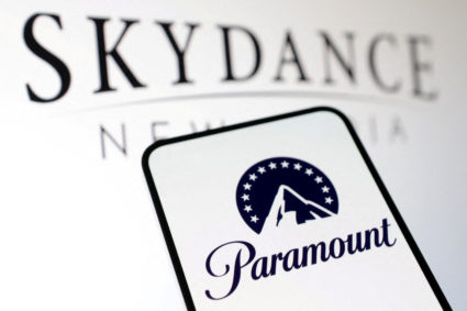 FILE PHOTO: Illustration shows Paramount Global and Skydance logos