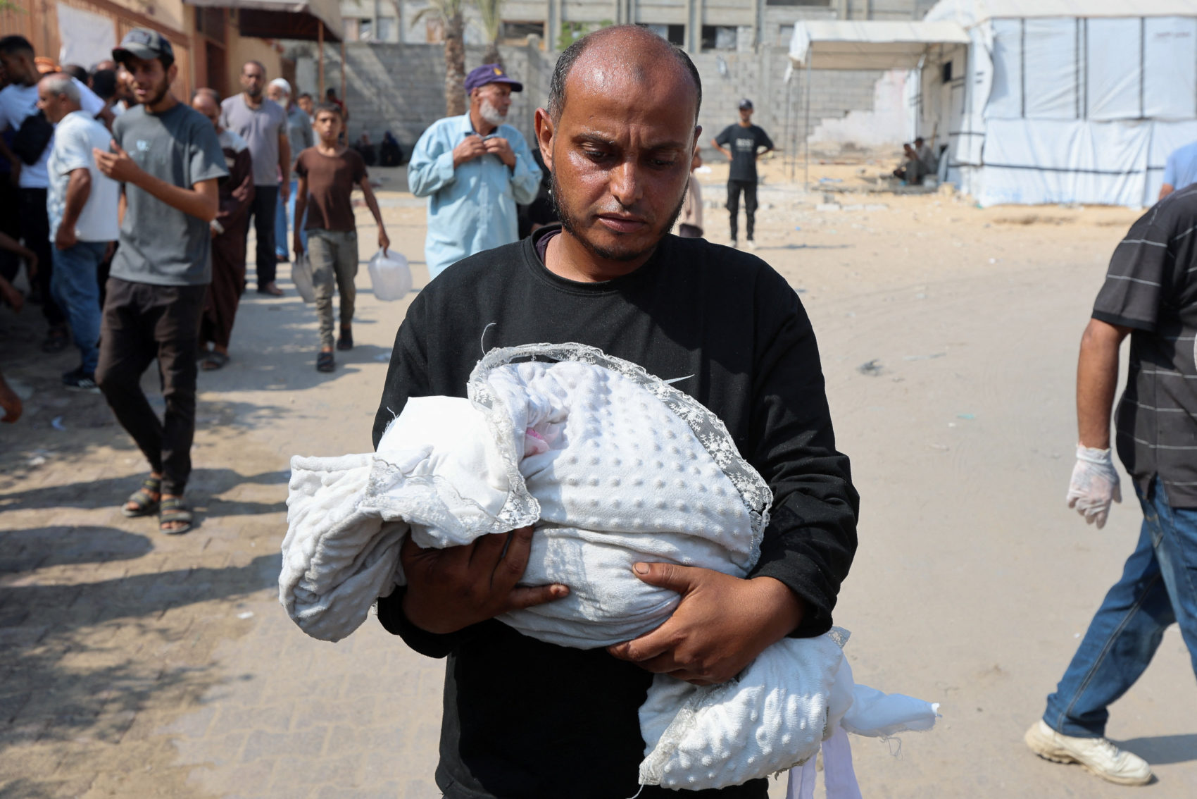 Palestinian baby Zainab Abu Haleeb, dies due to malnutrition, in Khan Younis
