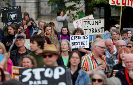 Protest against the visit of U.S. President Donald Trump, in Aberdeen